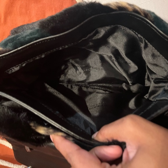 Kurt Geiger Soho multi rainbow faux fur cross body bag - Picture 4 of 5